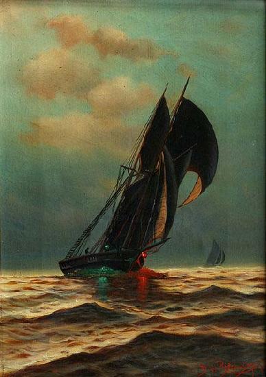 Richard Dey De Ribcowsky Twilight Seascape oil painting picture
